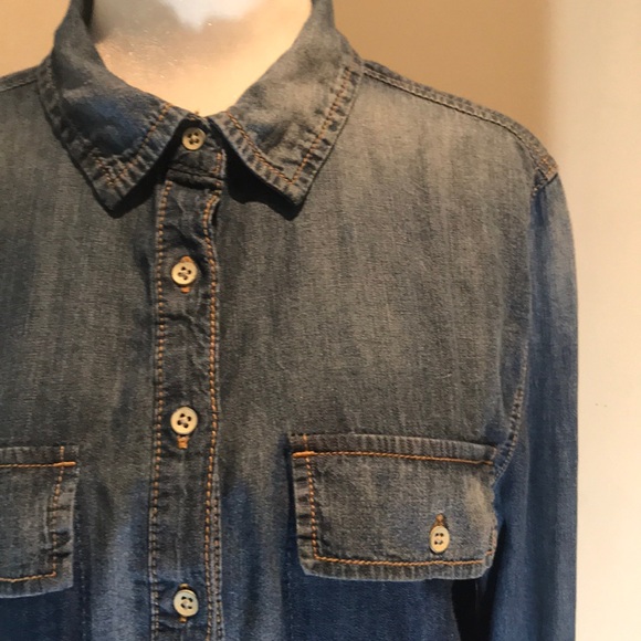 “JOE FRESH” Ombre Denim Style Long Sleeve Dress. - Picture 3 of 16